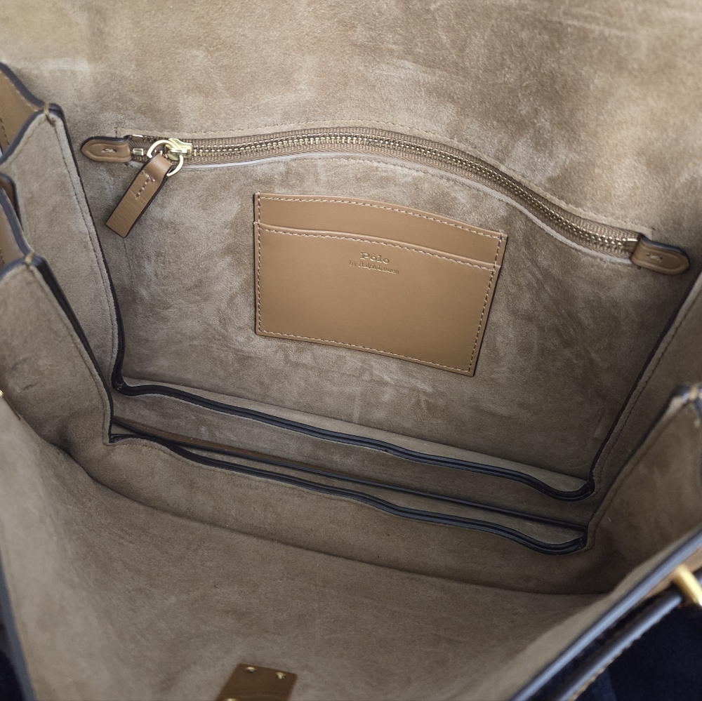 RALPH LAUREN POLO ID LEATHER SATCHEL BAG - Picture 16 of 16